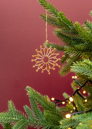 Ellis Beaded Snowflake Ornament in Gold