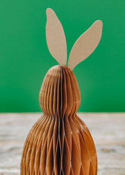 Bungalow Hare Paper Decoration in Walnut, 16cm