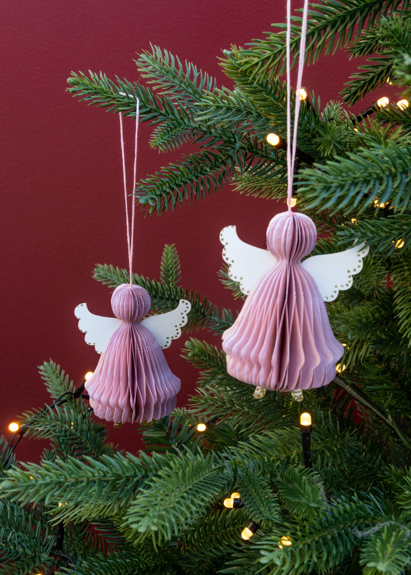 Angel Honeycomb Soft Rose Decoration 8.5cm, pack of two