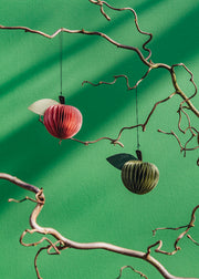 Ivy and Cerise Paper Apple Decorations, set of two