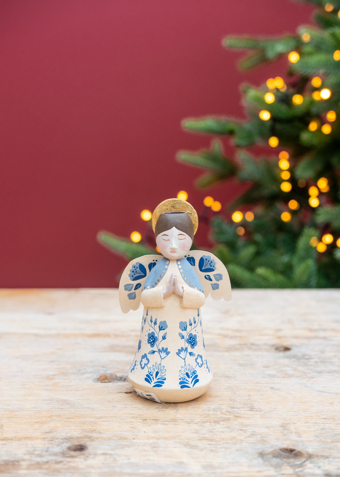 Marigold Angel Candleholder in Sky Blue