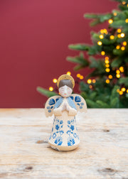 Marigold Angel Candleholder in Sky Blue