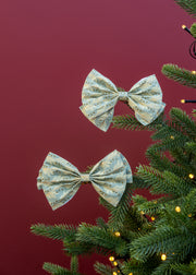 Naya Paper Bow in Sage and Gold, 12cm, pack of two