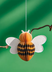Bungalow Paper Bee Decorations in Honey, set of three