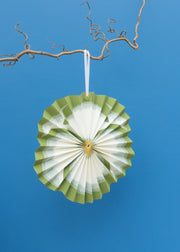 Seggiano Rosette Flower Paper Decoration in Green, 32cm