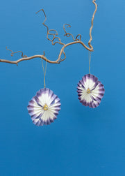 Seggiano Rosette Flower Paper Decoration in Purple 11cm, pack of two