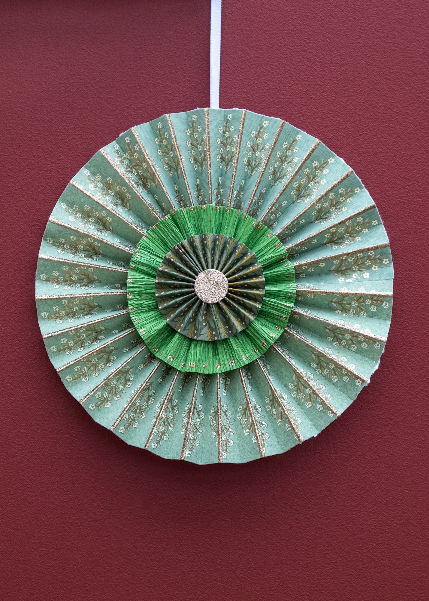 Samira Paper Rosette in Artichoke, 26cm