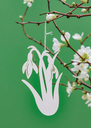 Bungalow Snowdrop Paper Decoration in Off White, set of two