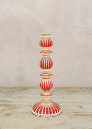 Books Striped Candle Holder in White and Red, 30cm