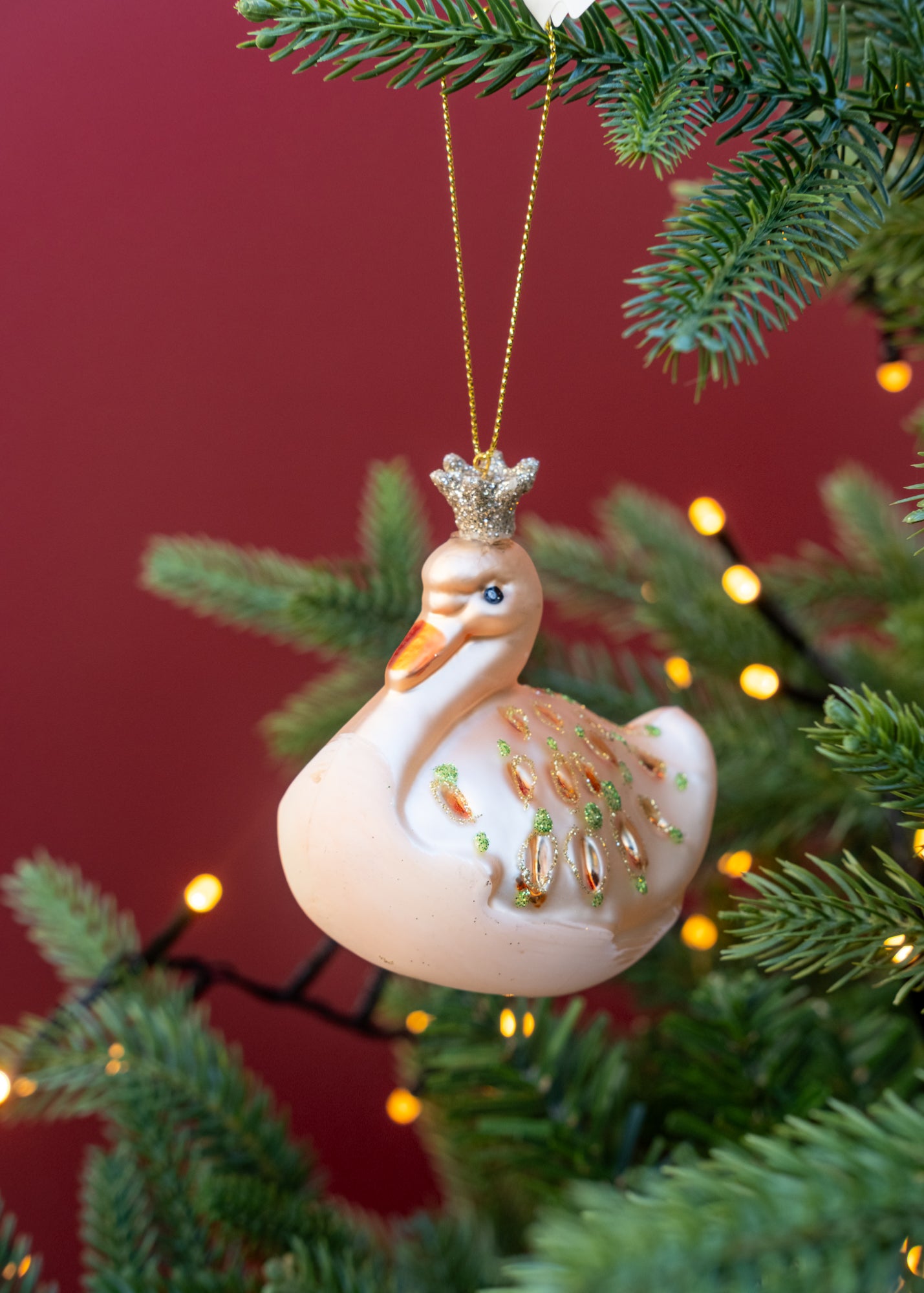 Swan Ornament in Champagne