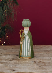 Wise King with Green Headdress Candleholder