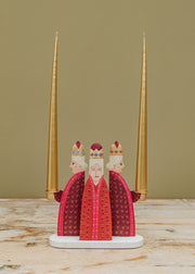 Bungalow Wise Queens Candle Holder in Ruby, 21cm