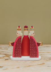 Bungalow Wise Queens Candle Holder in Ruby, 21cm