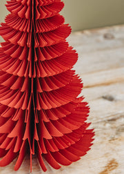 Bungalow Wispwood Paper Tree Decoration in Ruby, 26cm