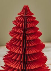 Bungalow Wispwood Paper Tree Decoration in Ruby, 26cm