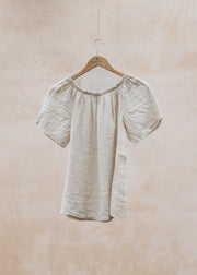 Burford Garden Co. Ellie Gathered Neckline Top in Natural
