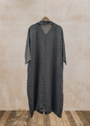 Burford Garden Co. Finty Oversized Long Shirt Dress in Dark Mud