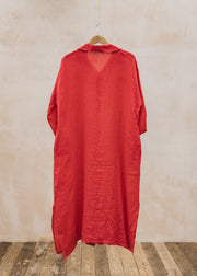Burford Garden Co. Finty Oversized Long Shirt Dress in Fragola Red