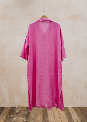 Burford Garden Co. Finty Oversized Long Shirt Dress in Pink