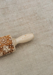 Burford Garden Co. Gingerbread and Candy Cane Print Small Rolling Pin
