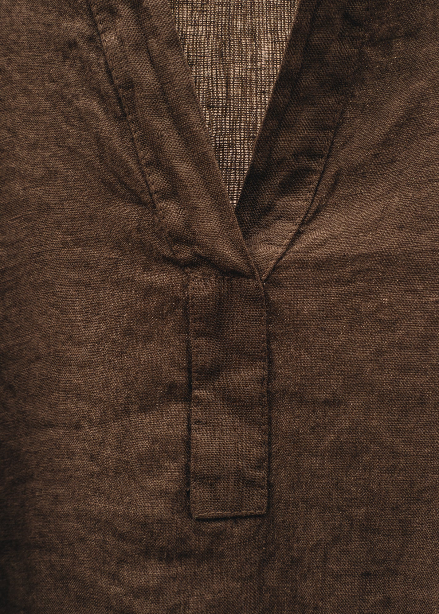 Burford Garden Co. Grandad Shirt in Chocolate Brown