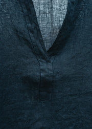 Burford Garden Co. Grandad Shirt in Dark Navy