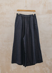 Kira Culottes in Dark Navy Linen