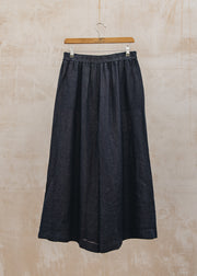 Burford Garden Co. Kira Culottes in Dark Navy Linen