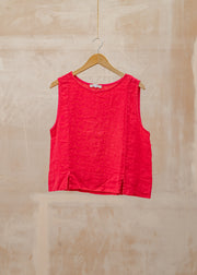 Lucie Sleeveless Cami Top in Fragola Red
