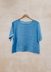 Lucie Short Sleeve Cami Top in Blue