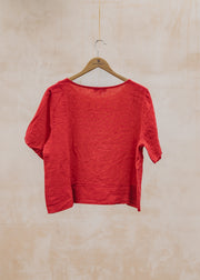 Burford Garden Co. Lucie Short Sleeve Cami Top in Fragola Red