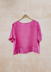 Burford Garden Co. Lucie Short Sleeve Cami Top in Pink