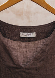 Burford Garden Co. Midi V-Neck Dress in Chocolate Brown