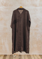 Burford Garden Co. Oversized Long Shirt Dress in Chocolate Brown