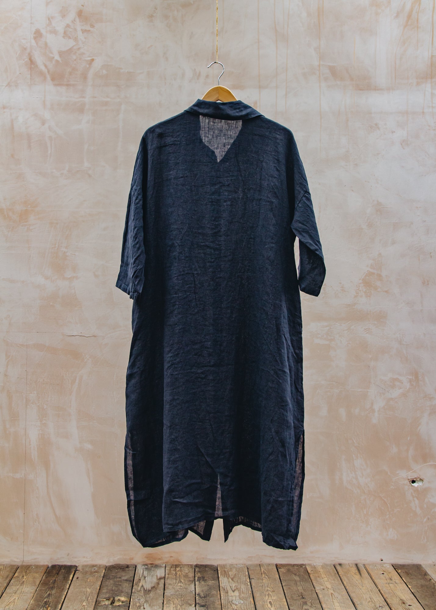 Burford Garden Co. Oversized Long Shirt Dress in Dark Navy