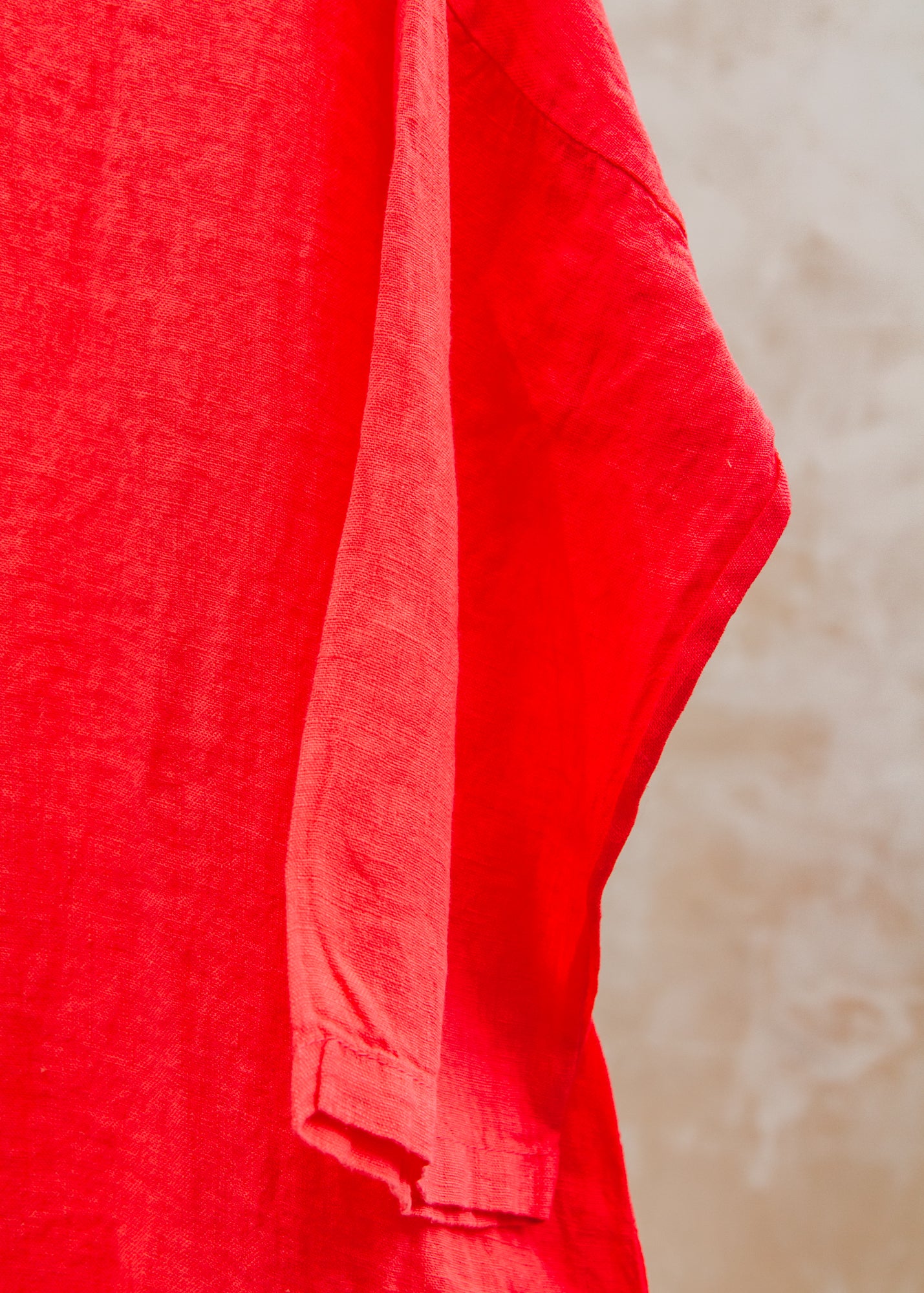 Burford Garden Co. Oversized Long Shirt Dress in Fragola Red