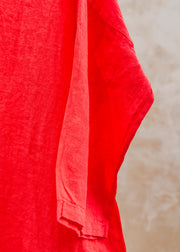 Burford Garden Co. Oversized Long Shirt Dress in Fragola Red