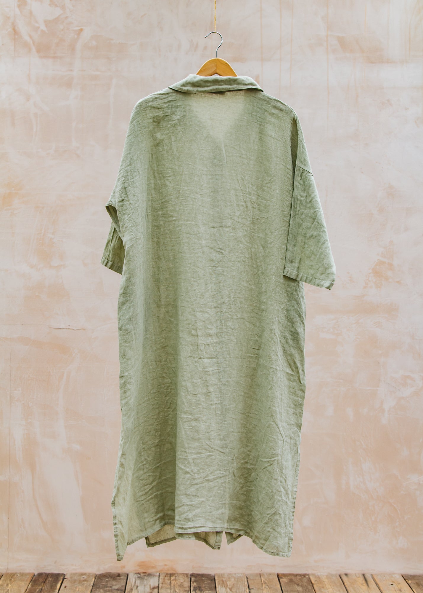 Burford Garden Co. Oversized Long Shirt Dress in Leek