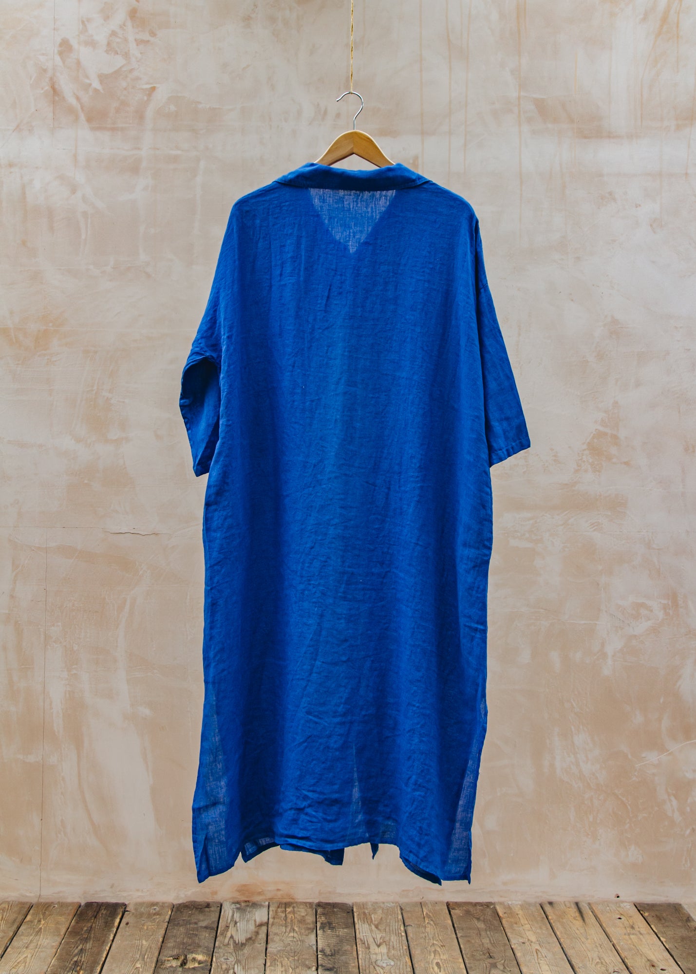 Burford Garden Co. Oversized Long Shirt Dress in Royal Blue