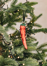 Glass Red Chilli Decoration