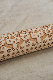 Burford Garden Co. Reindeer Print Large Rolling Pin