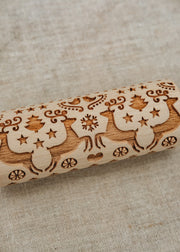 Burford Garden Co. Reindeer Print Small Rolling Pin