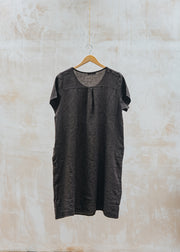 Burford Garden Co. Round Neck Dress with Pockets in Chocolate Brown