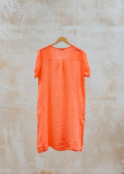 Burford Garden Co. Round Neck Dress with Pockets in Coral