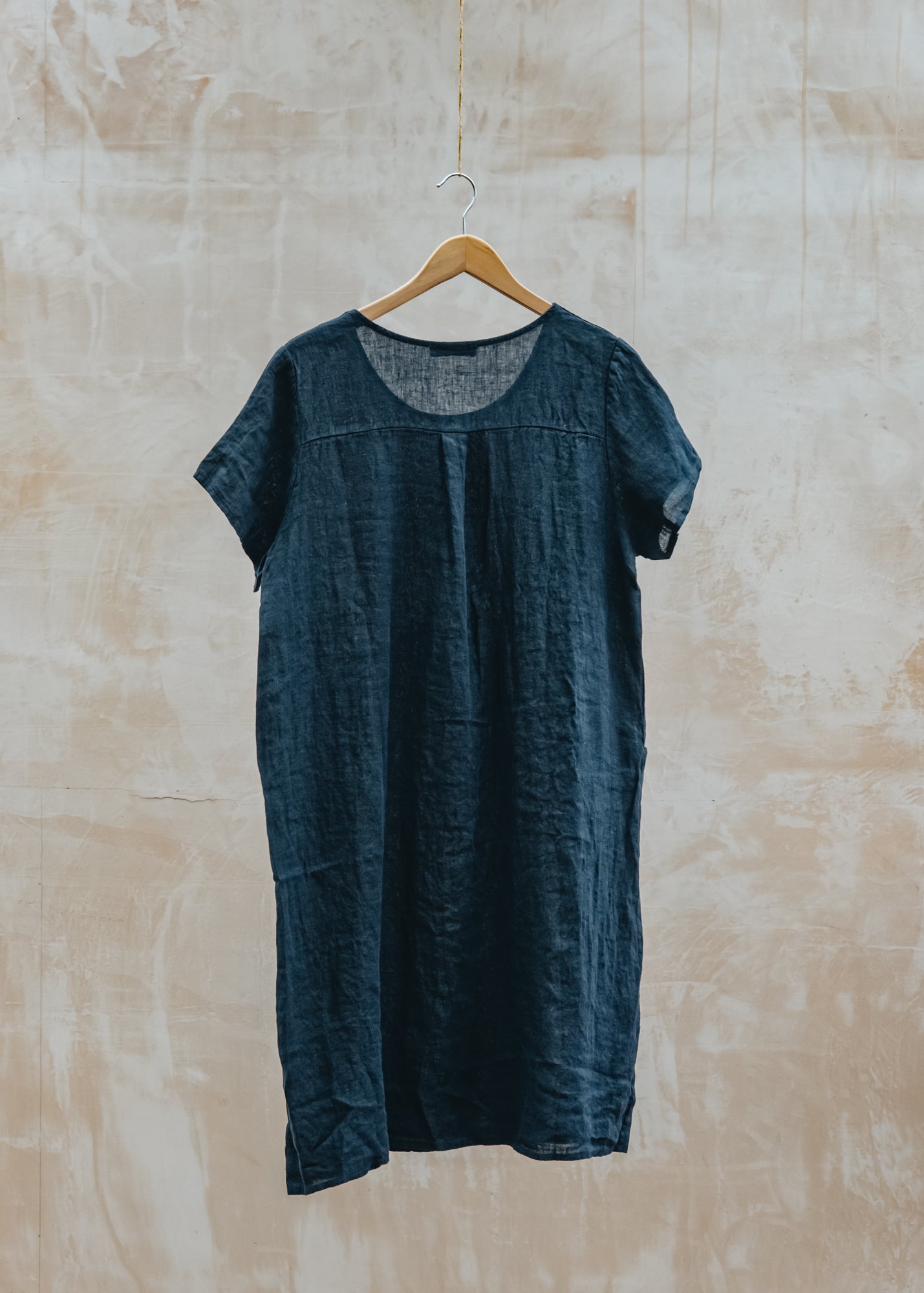 Burford Garden Co. Round Neck Dress with Pockets in Dark Navy