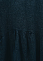 Burford Garden Co. Round Neck Dress with Pockets in Dark Navy