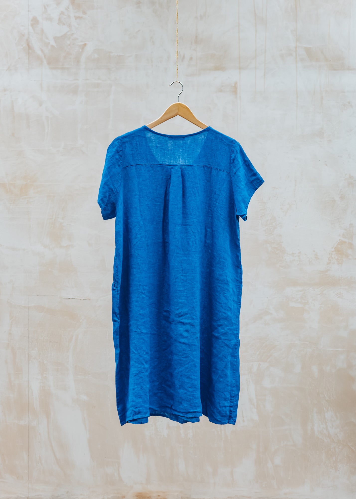 Burford Garden Co. Round Neck Dress with Pockets in Royal Blue