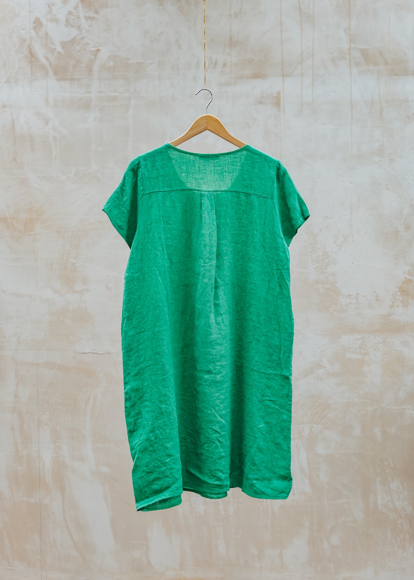 Burford Garden Co. Round Neck Dress with Pockets in Verde