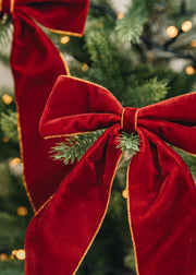 Burford Garden Co. Bordeaux Velvety Gold Edged Bows, set of three
