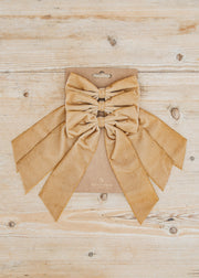 Burford Garden Co. Sand Velvety Gold Edged Bows, set of three